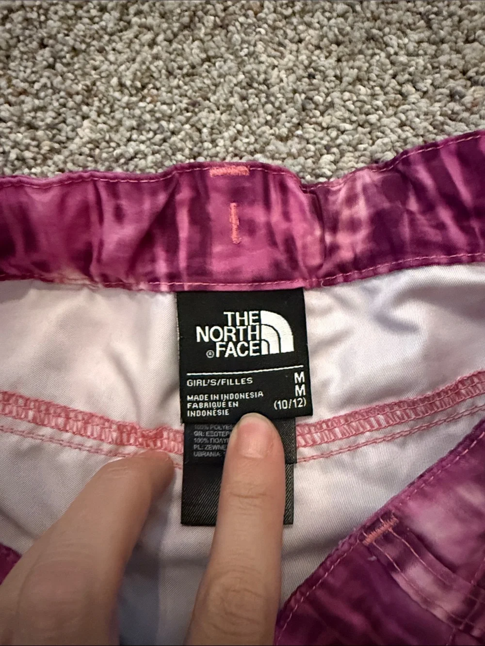 The North Face girls Purple Tie-Dye Board Swim Shorts Medium 10/12